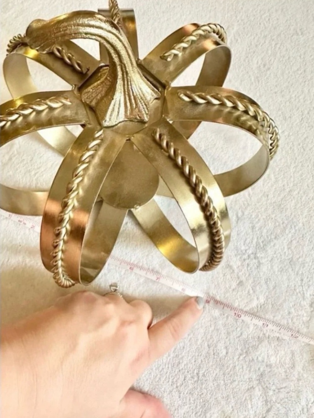 Pottery Barn Gold Decorative Braided Metal Pumpkin